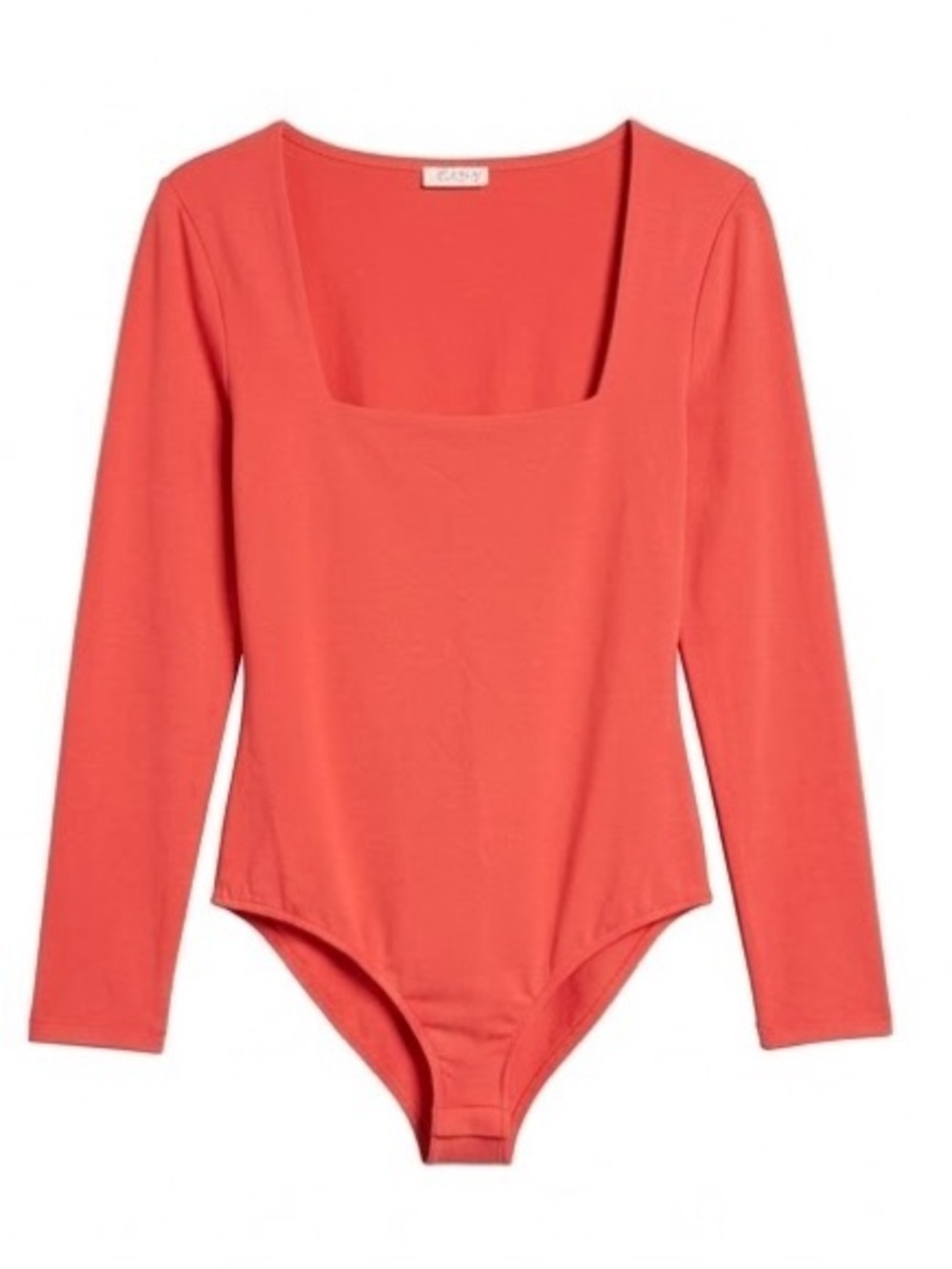 Free People Red Long-Sleeve Square Neck One-Piece